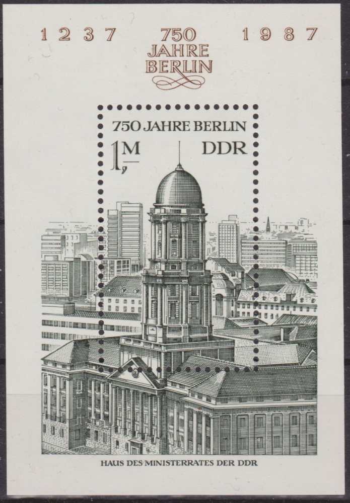 Alemania DDR 1986 Scott 2550 Sello ** HB 750 Aniv. Berlin Palacio Real Timbre Allemagne Germania Germany Alemagne Deutschland